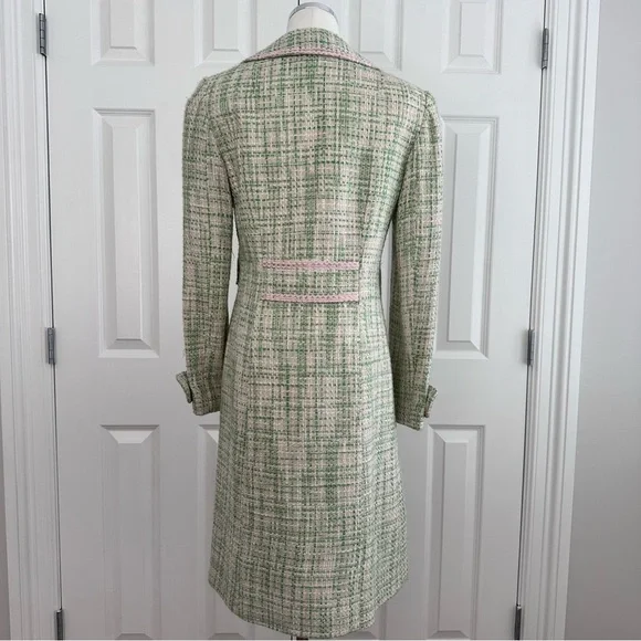 Isabel & Nina Elegant Green Tweed Women's Long Jacket and Skirt Suit, Size 2 - Picture 6 of 16